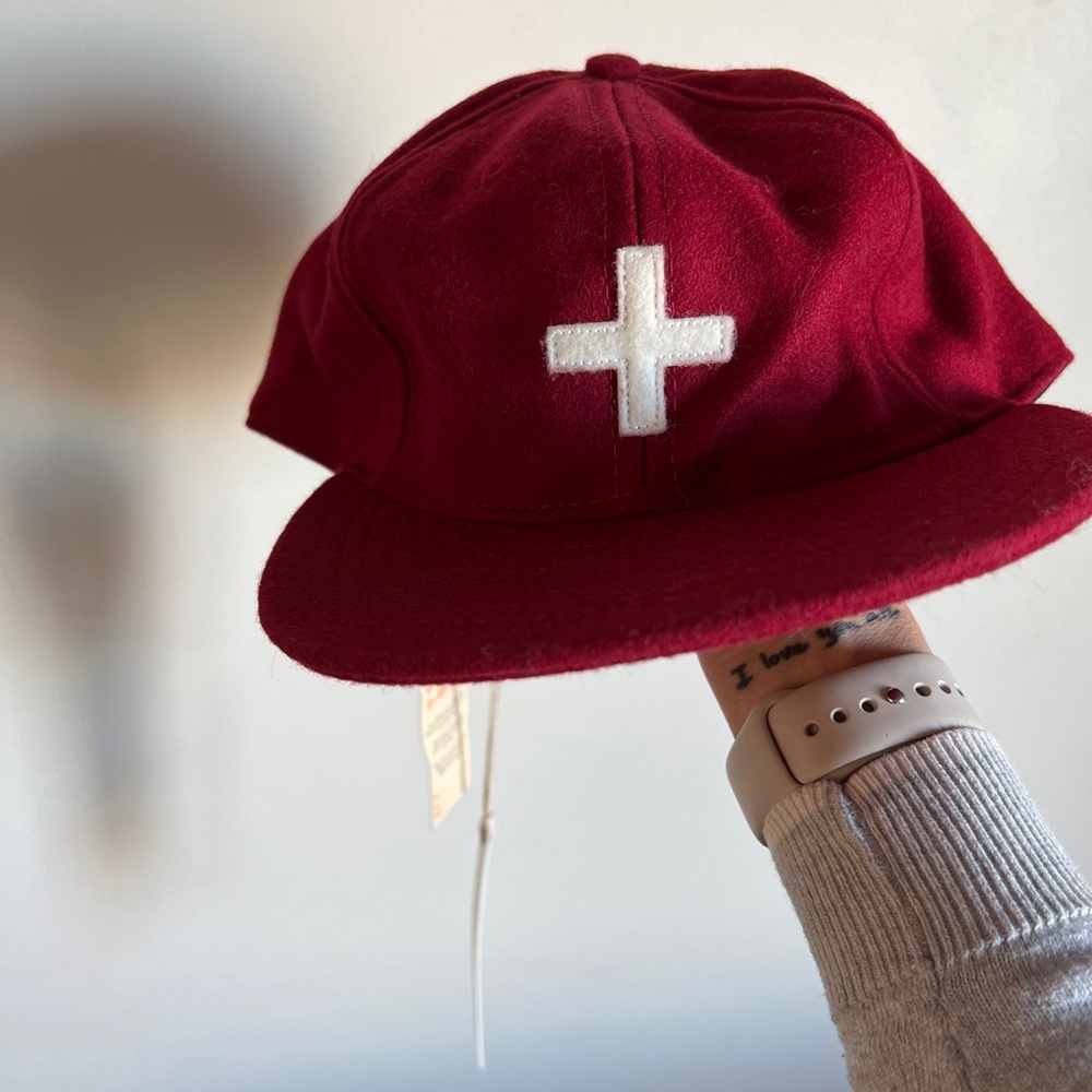 Imogene + Willie flannel limited edition Ebbets Field NY burgundy men’s cap hat